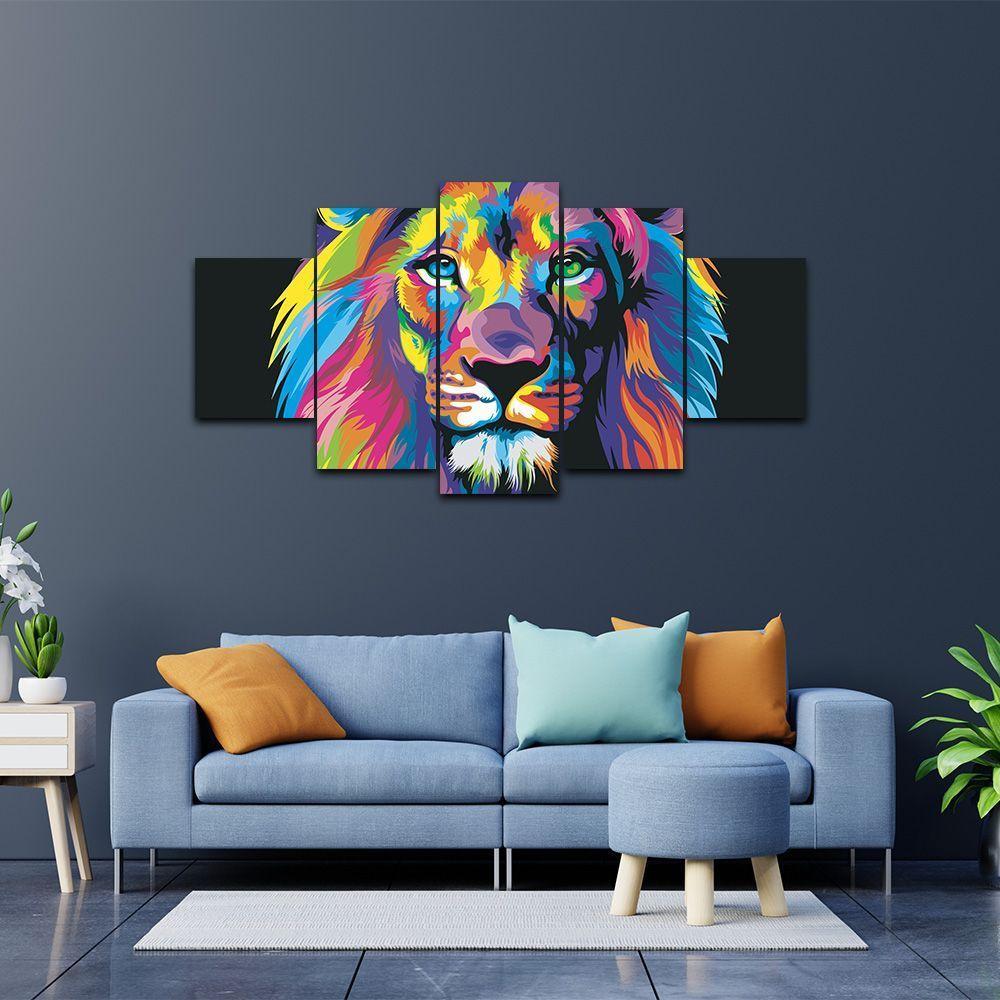 Kit 5 Placa Quadro 3d Borda Infinita Leão De Judá  - 7