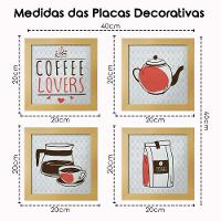 Quadro Cozinha 20x20cm Kit 4 Un Marfim - 7