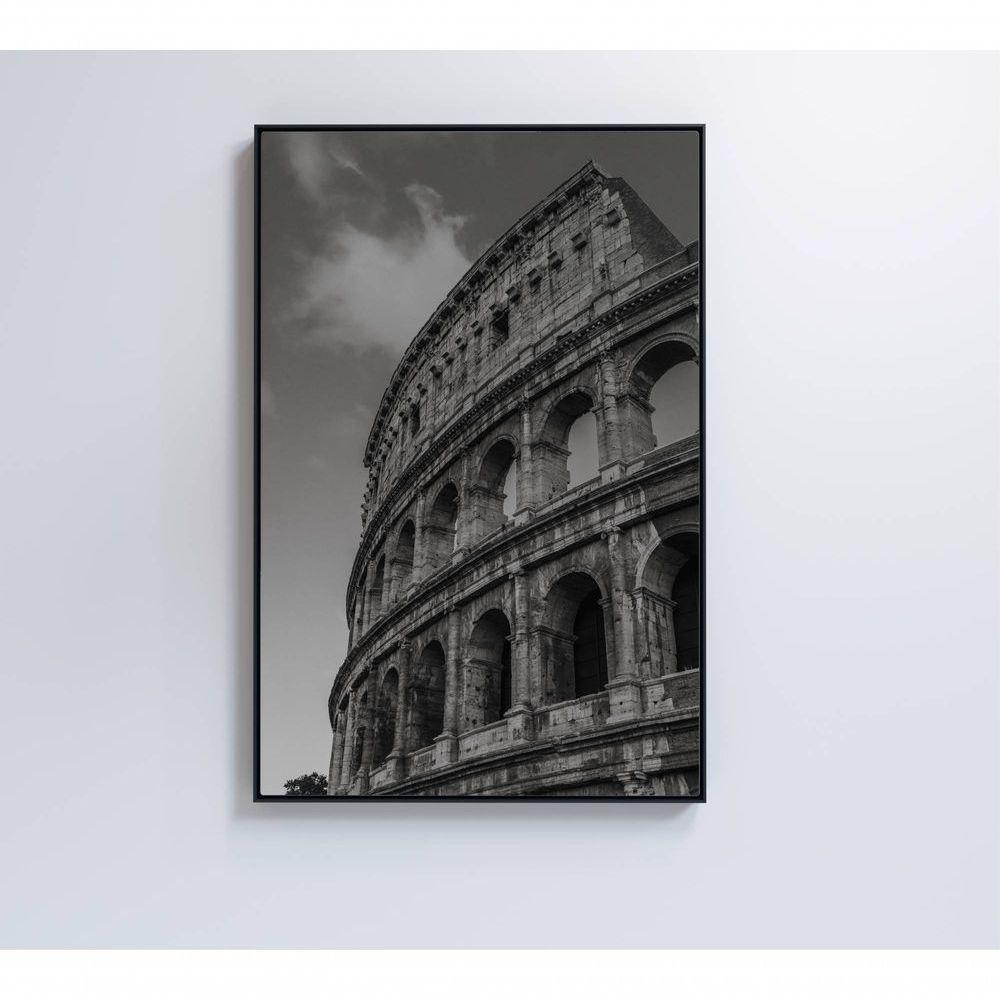 Quadro Coliseu Preto E Branco 40x60 Cm Tecido Canvas - 2