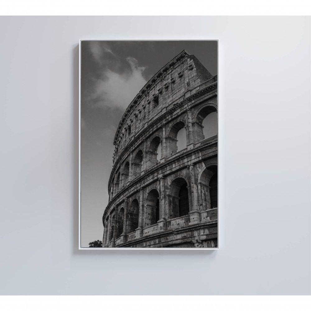 Quadro Coliseu Preto E Branco 40x60 Cm Tecido Canvas - 4