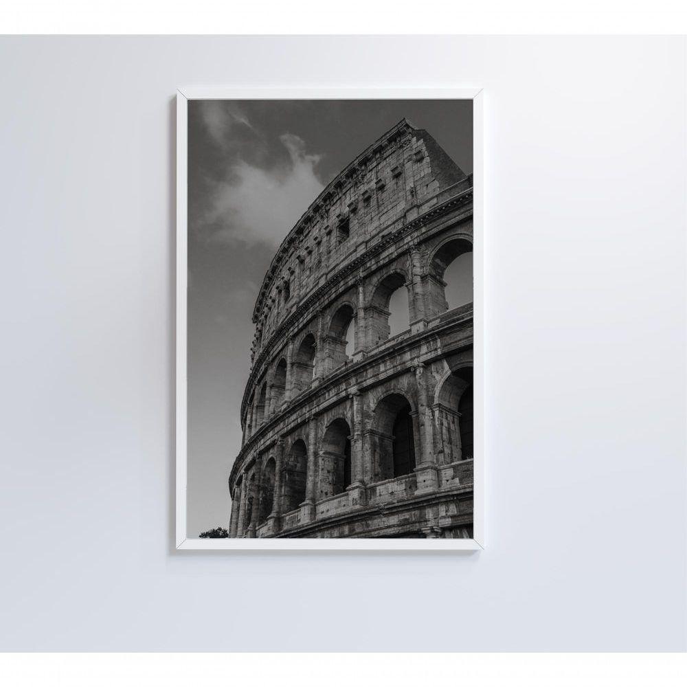 Quadro Coliseu Preto E Branco 40x60 Cm Tecido Canvas - 9