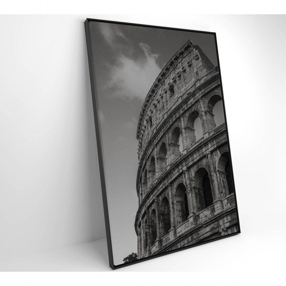 Quadro Coliseu Preto E Branco 40x60 Cm Tecido Canvas - 10