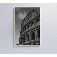 Quadro Coliseu Preto E Branco 40x60 Cm Tecido Canvas - 7