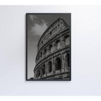 Quadro Coliseu Preto E Branco 40x60 Cm Tecido Canvas - 10
