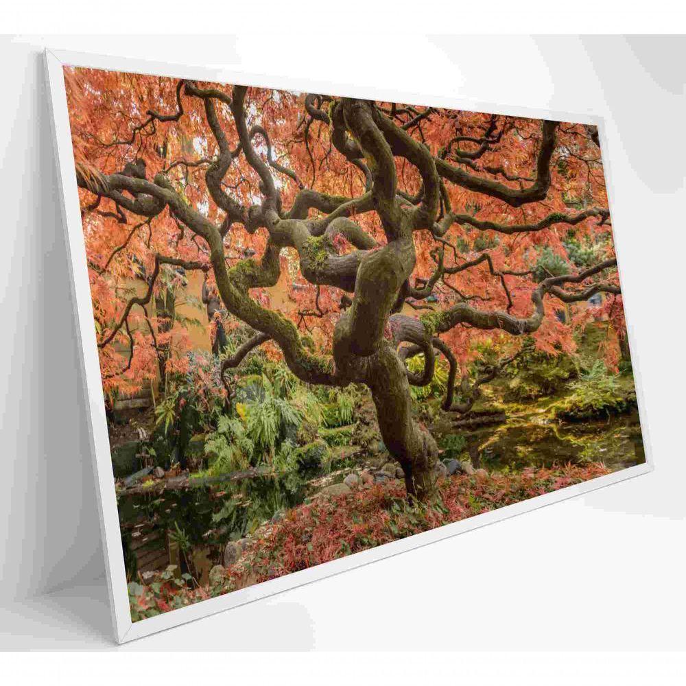 Quadro Sakura Rosa Outono 60x40 Cm Tecido Canvas - 9