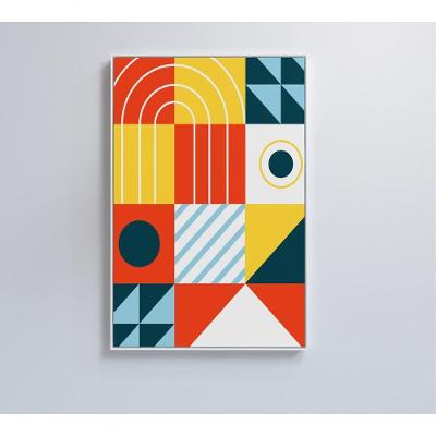Quadro Geométrico Colorido 15 60x90 Cm Vidro Impresso