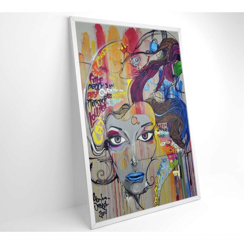 Quadro Grafite Mulher 80x120 Cm Tecido Canvas - 2