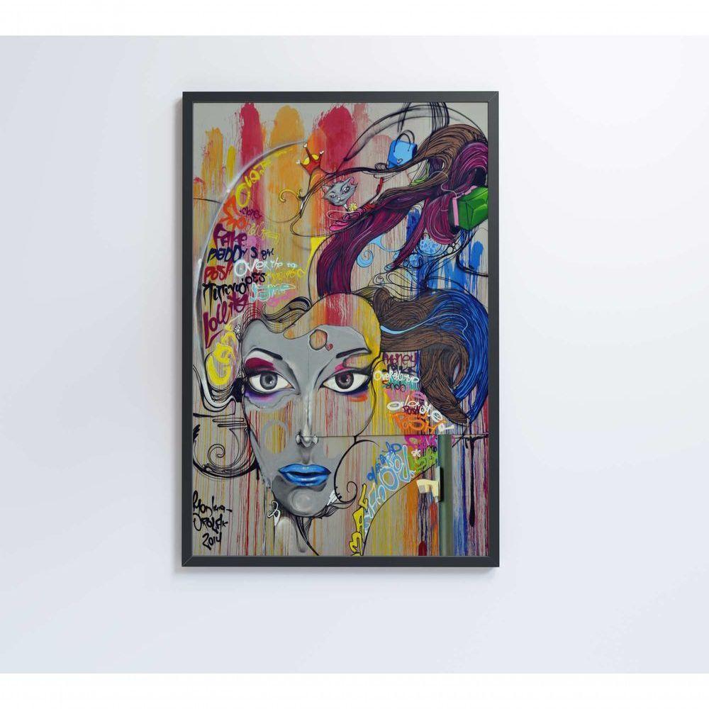 Quadro Grafite Mulher 80x120 Cm Tecido Canvas - 3