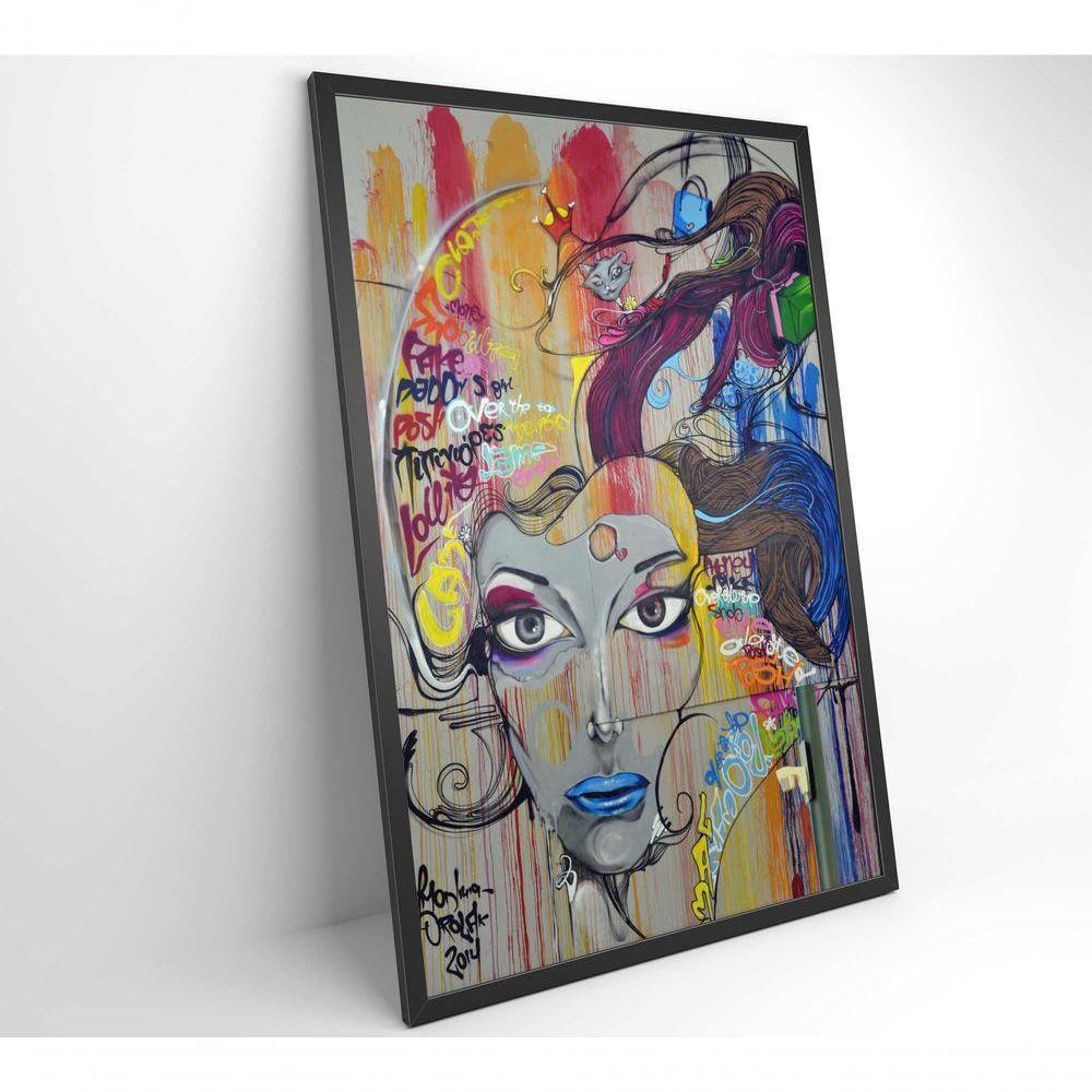 Quadro Grafite Mulher 80x120 Cm Tecido Canvas - 5
