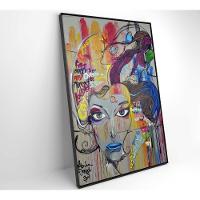 Quadro Grafite Mulher 80x120 Cm Tecido Canvas - 6