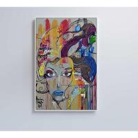 Quadro Grafite Mulher 80x120 Cm Tecido Canvas - 7