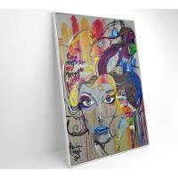 Quadro Grafite Mulher 80x120 Cm Tecido Canvas - 8