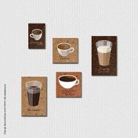 Tipos De Café Quadro Com 5 Peças 6mm Placa Ultra-brilho - 1