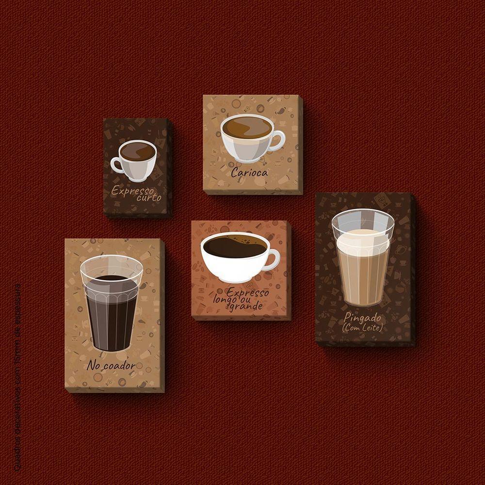 Tipos De Café Quadro Com 5 Peças 15mm Soft Touch - 1