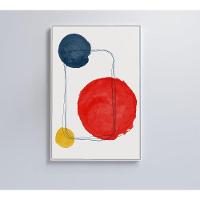 Quadro Artes Quadrados E Círculos 80x120 Cm Tecido Canvas - 1