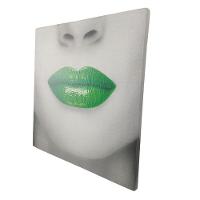 Quadro Boca Batom Verde Moldura 40x40 Textura Pop Lipstick Sala Quarto Recepçao Enfeite Decoraçao - 5