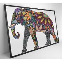 Quadro Elefante Em Flores 60x40 Cm Tecido Canvas - 15