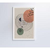 Quadro Abstrato Circulo E Pontos 2 90x60 Cm Vidro Impresso - 1