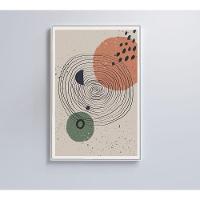 Quadro Abstrato Circulo E Pontos 2 90x60 Cm Vidro Impresso