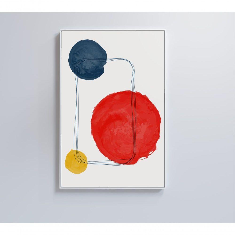 Quadro Artes Quadrados E Círculos 40x60 Cm Tecido Canvas - 1