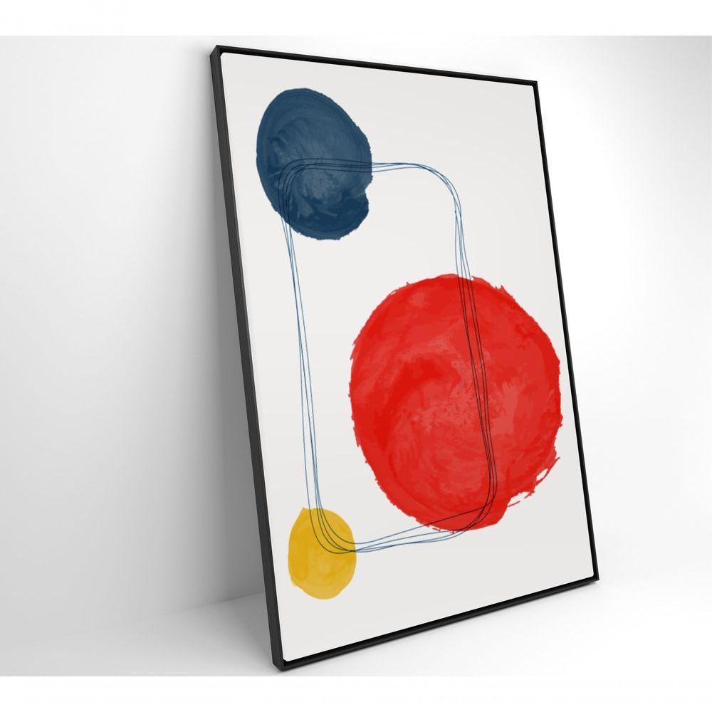 Quadro Artes Quadrados E Círculos 40x60 Cm Tecido Canvas - 5