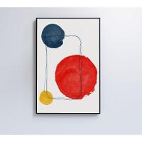 Quadro Artes Quadrados E Círculos 40x60 Cm Tecido Canvas - 5