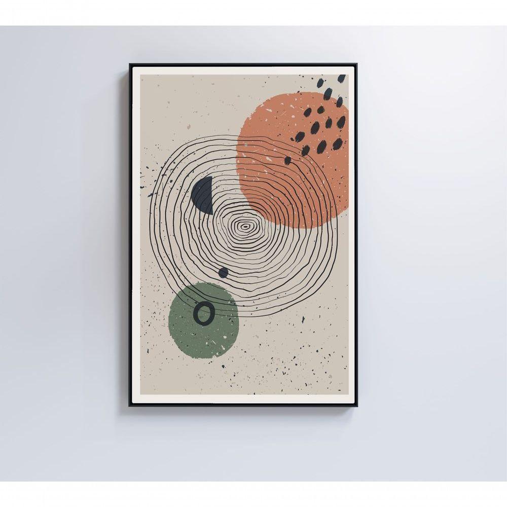 Quadro Abstrato Circulo E Pontos 2 60x40 Cm Vidro Impresso - 3