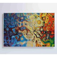 Quadro Abstrato Amebas 120x80 Cm Tecido Canvas - 1