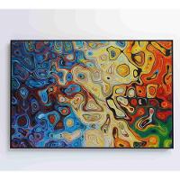 Quadro Abstrato Amebas 120x80 Cm Tecido Canvas - 2