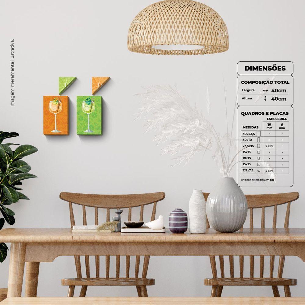 Vai Um Drink Aí? - Quadro Ou Placa Com 4 Peças 15mm - 5