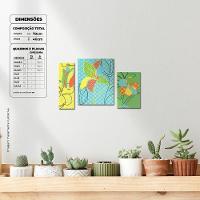 Flores Com Cores Fluídas Quadro Com 3 Peças 6Mm - 5