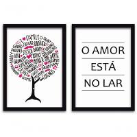 Conjunto Quadros 2pçs 40X60 Amor No Lar Moldura Preta - 1