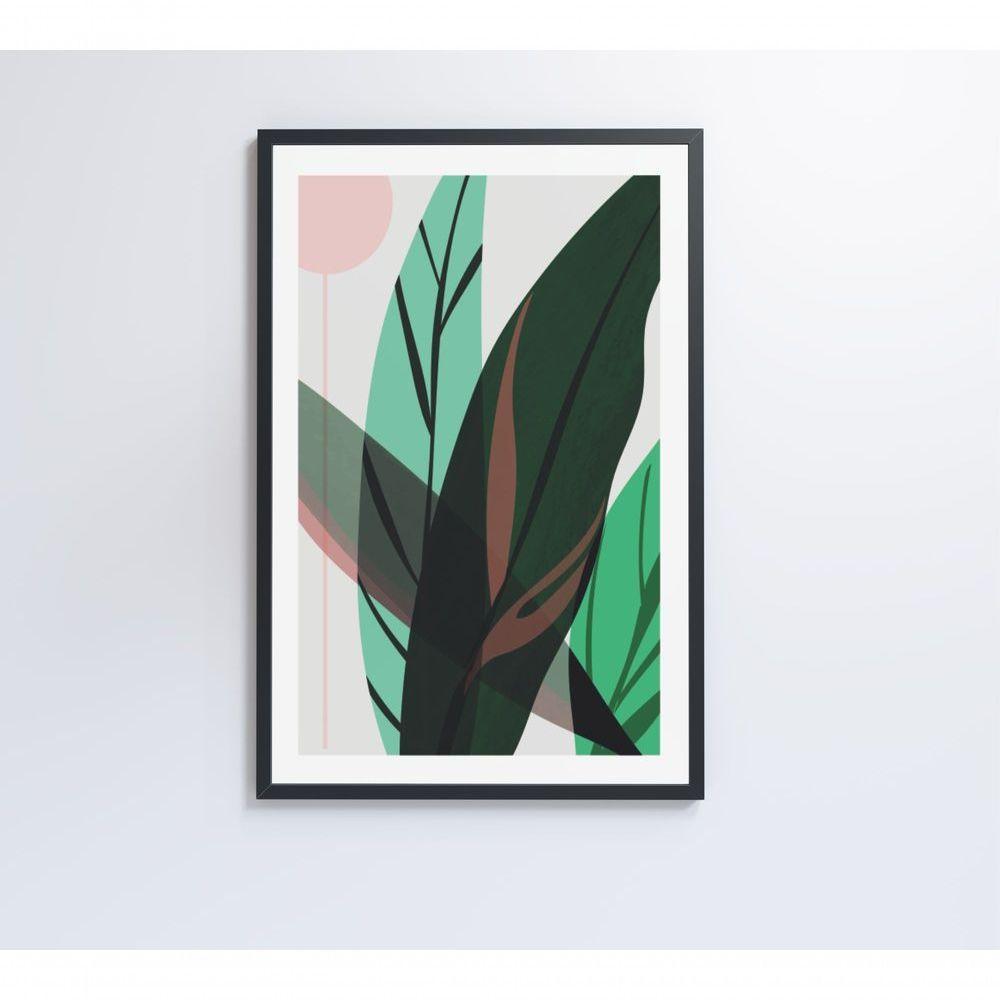 Quadro Pintura Folha Verde 60x90 Cm Tecido Canvas - 3