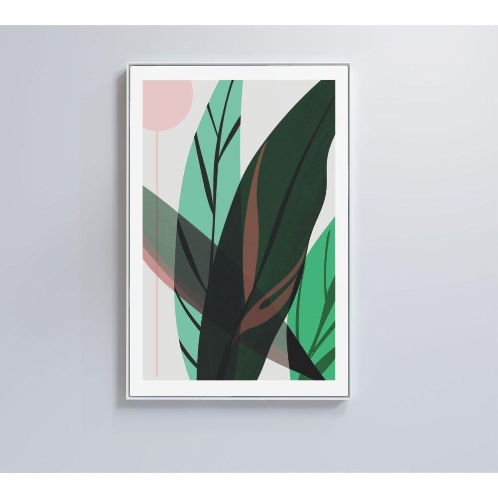 Quadro Pintura Folha Verde 60x90 Cm Tecido Canvas - 4