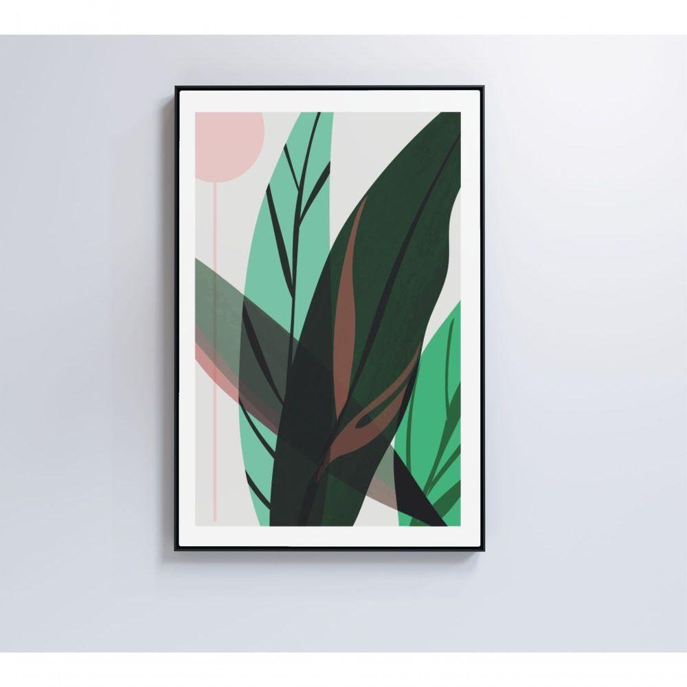 Quadro Pintura Folha Verde 60x90 Cm Tecido Canvas - 5