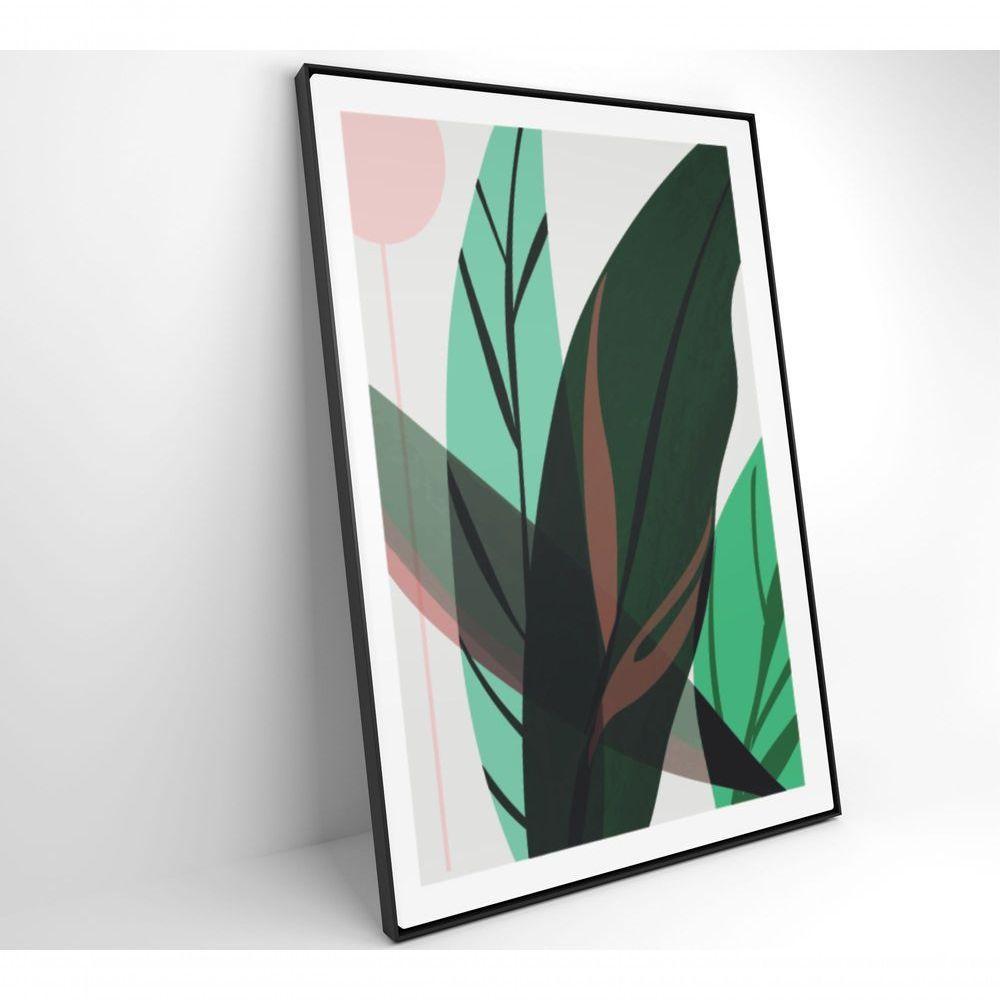 Quadro Pintura Folha Verde 60x90 Cm Tecido Canvas - 6