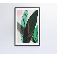 Quadro Pintura Folha Verde 60x90 Cm Tecido Canvas - 3