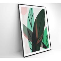 Quadro Pintura Folha Verde 60x90 Cm Tecido Canvas - 6