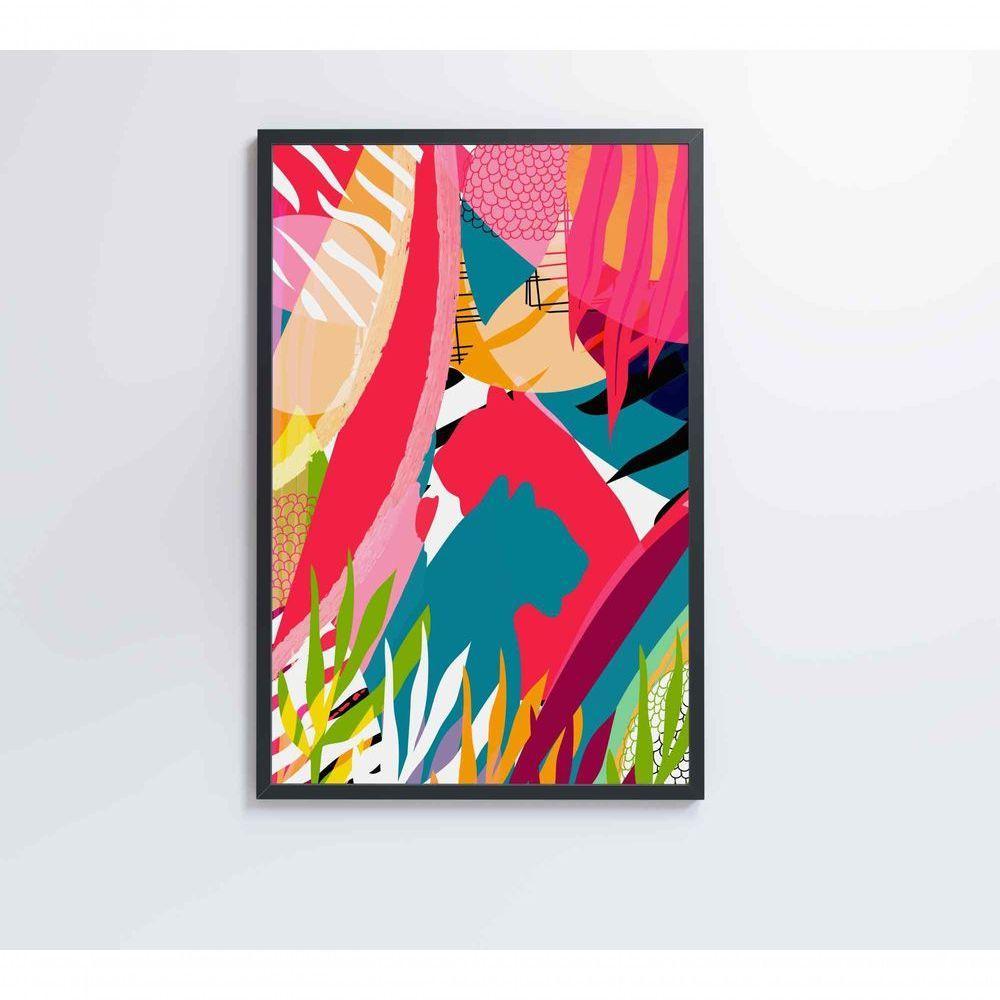 Quadro Pintura Aquarela Tropical 3 90x60 Cm Tecido Canvas - 2