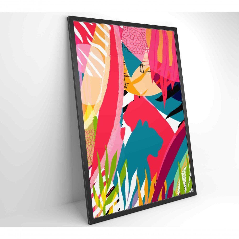 Quadro Pintura Aquarela Tropical 3 90x60 Cm Tecido Canvas - 7