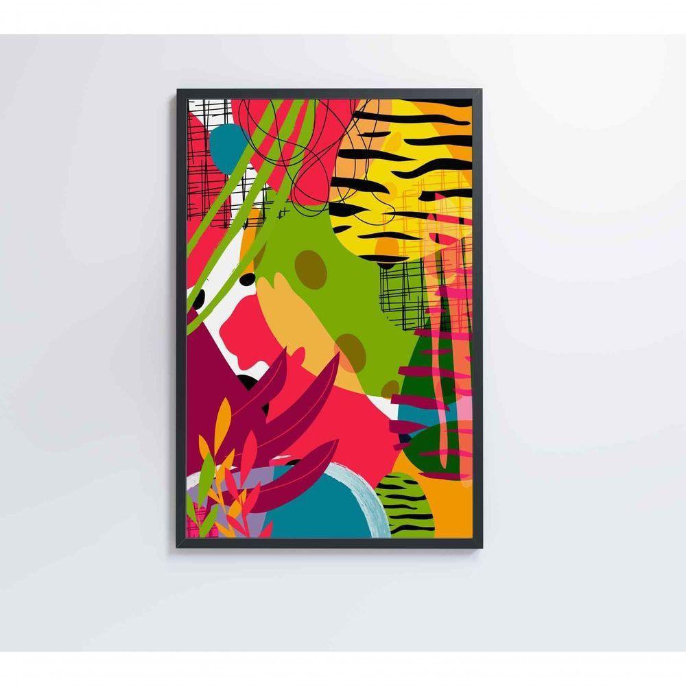 Quadro Pintura Aquarela Tropical 4 120x80 Cm Tecido Canvas - 3