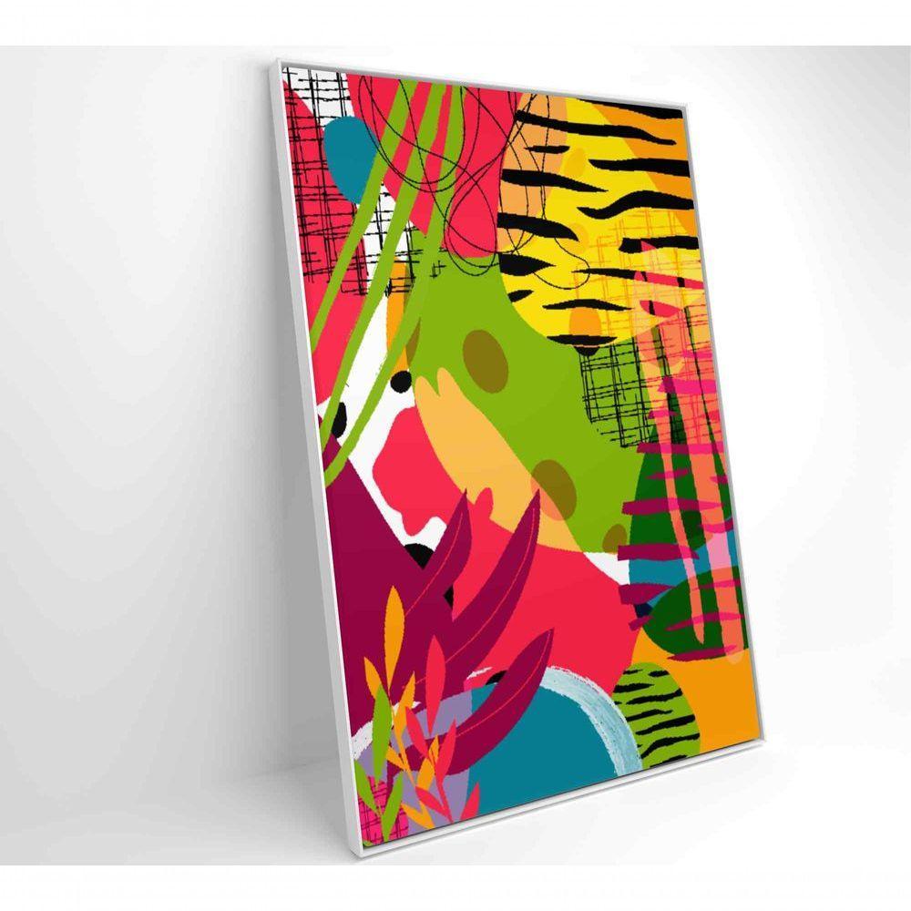 Quadro Pintura Aquarela Tropical 4 120x80 Cm Tecido Canvas - 7