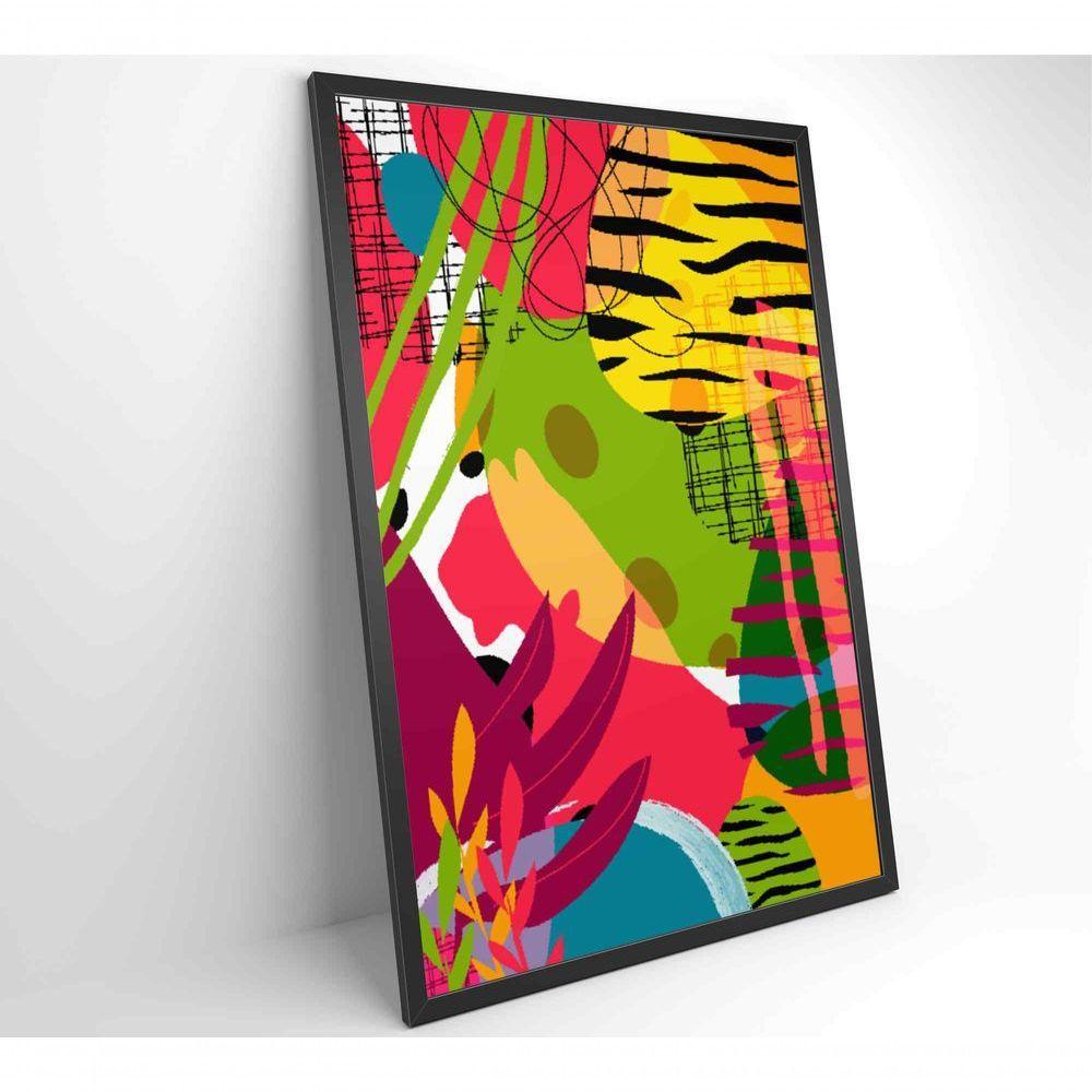 Quadro Pintura Aquarela Tropical 4 120x80 Cm Tecido Canvas - 8