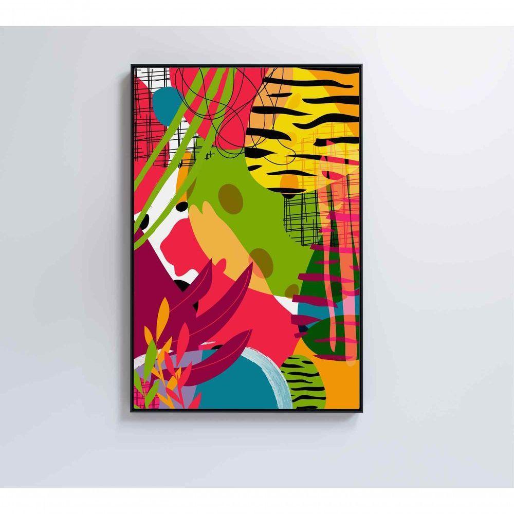 Quadro Pintura Aquarela Tropical 4 60x40 Cm Tecido Canvas - 4