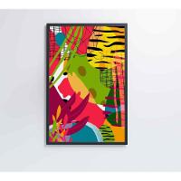 Quadro Pintura Aquarela Tropical 4 60x40 Cm Tecido Canvas - 3