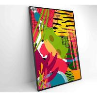 Quadro Pintura Aquarela Tropical 4 60x40 Cm Tecido Canvas - 6