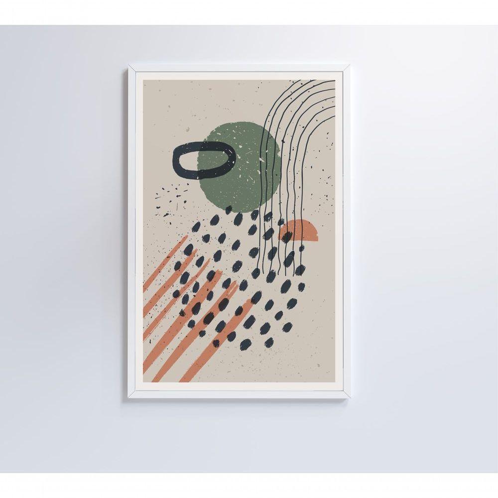 Quadro Abstrato Circulo, Linhas E Pontos 120x80 Cm Vidro Impresso - 1