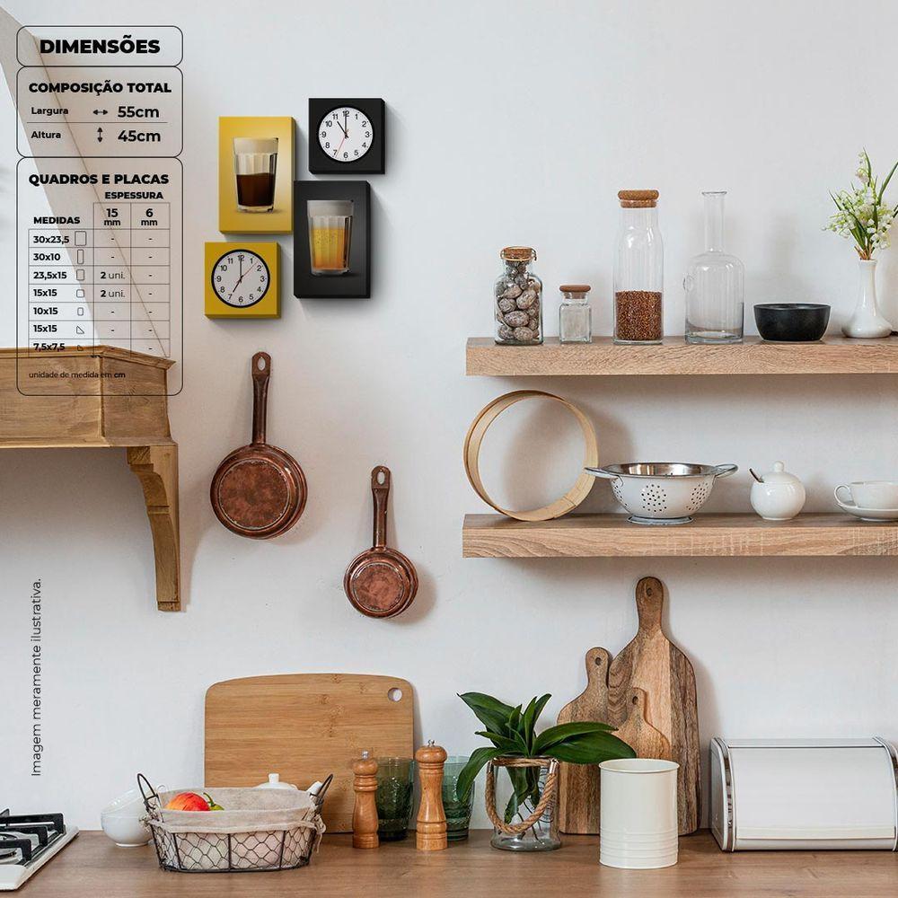 Despertar E Anoitecer - Quadro Ou Placa Com 4 Peças 15mm - 5