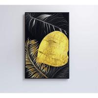Quadro Folhas Douradas 1 80x120 Cm Tecido Canvas - 4