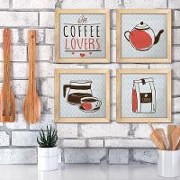 Quadro Cozinha 20x20cm Kit 4 Un Mel - 7